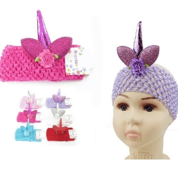 LOTS OF 9 NEW UNICORN HEADBANDS INFANT GIRLS - Picture 1 of 3